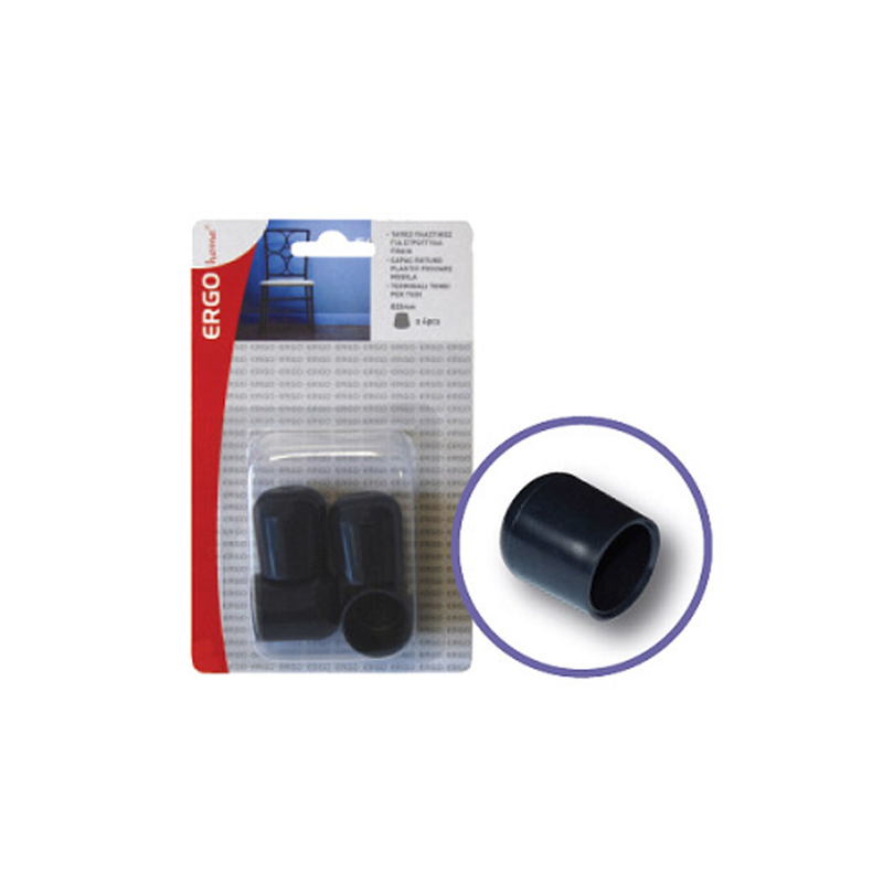 Plastic caps for round feet &phi;13mm 8 pcs black-null