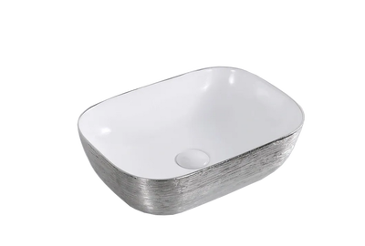 Lea white/silver art basin 505x405x135mm