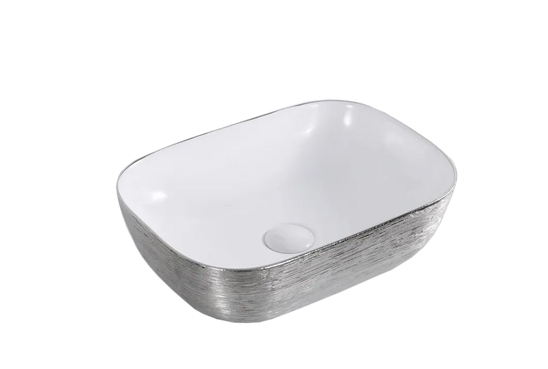 Lea white/silver art basin 505x405x135mm, , medium image number null