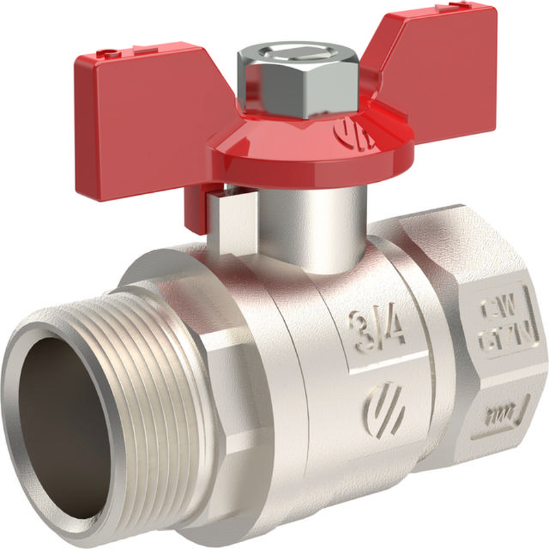 Arco nile ball valve pn25 m-f 1/2" red butterfly handle, , medium-null