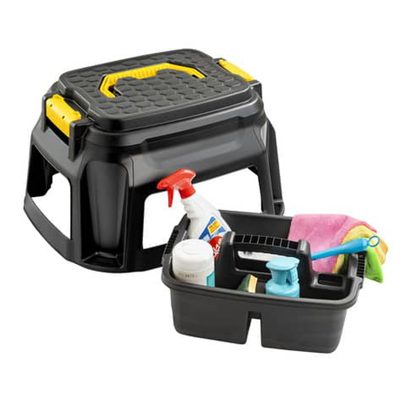 Strata heavy duty step stool black, , medium image number null
