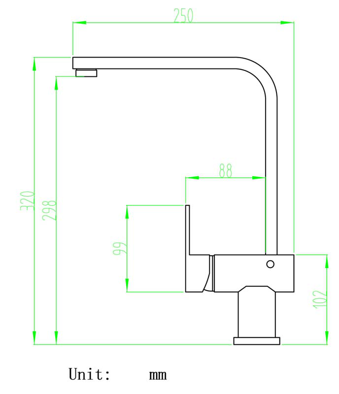 Product image: Pluie recta miξερ κουζινας μονου μοχλου, , medium-null