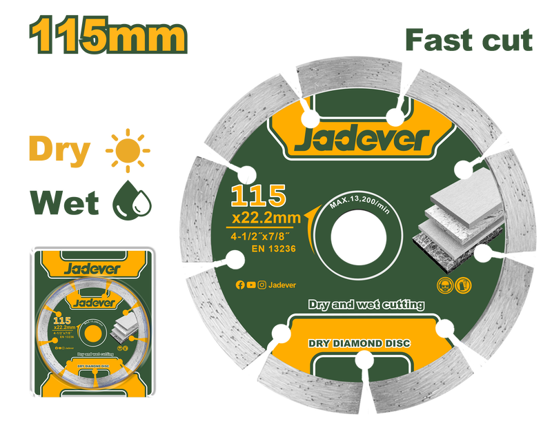 Dry diamond disc 115mm jadever, , medium-null