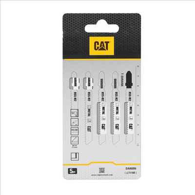 Cat da06006 jigsaw blades t-shank metal 75x1.0x18tpi hcs t118b  2.5-6mm coarse pack x 5, , medium