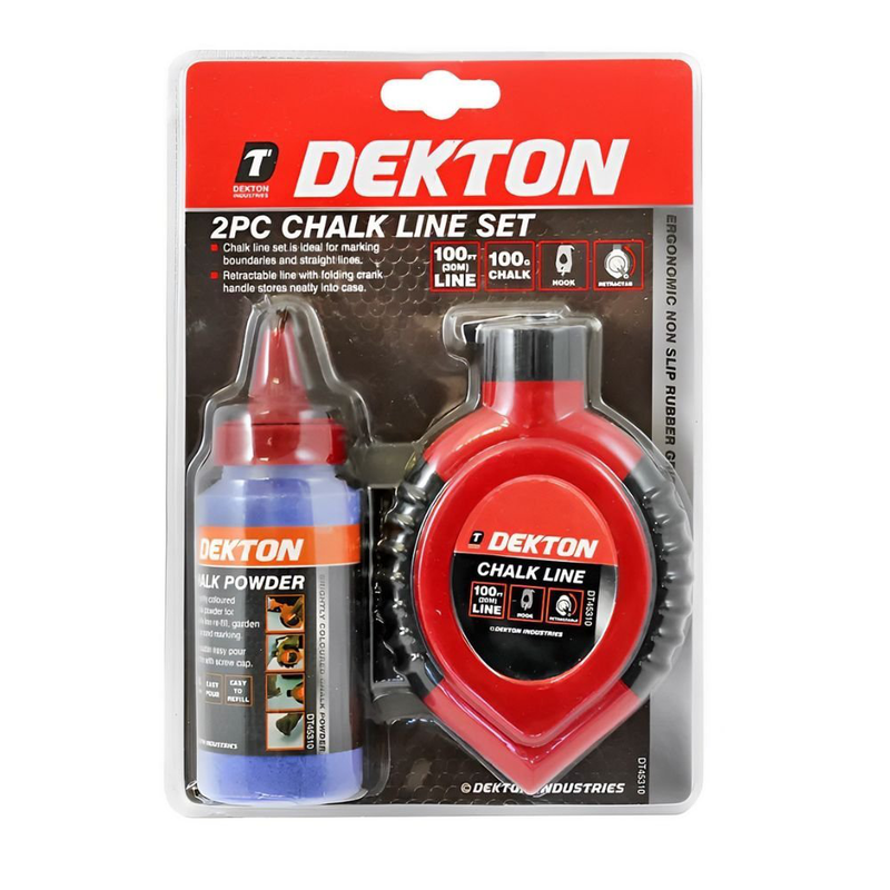 Product image: Dekton σετ σπάγκου μαρκαρίσματος 2 τεμάχια ράμα σημαδέματος & κιμωλία σε σκόνη, , medium-null