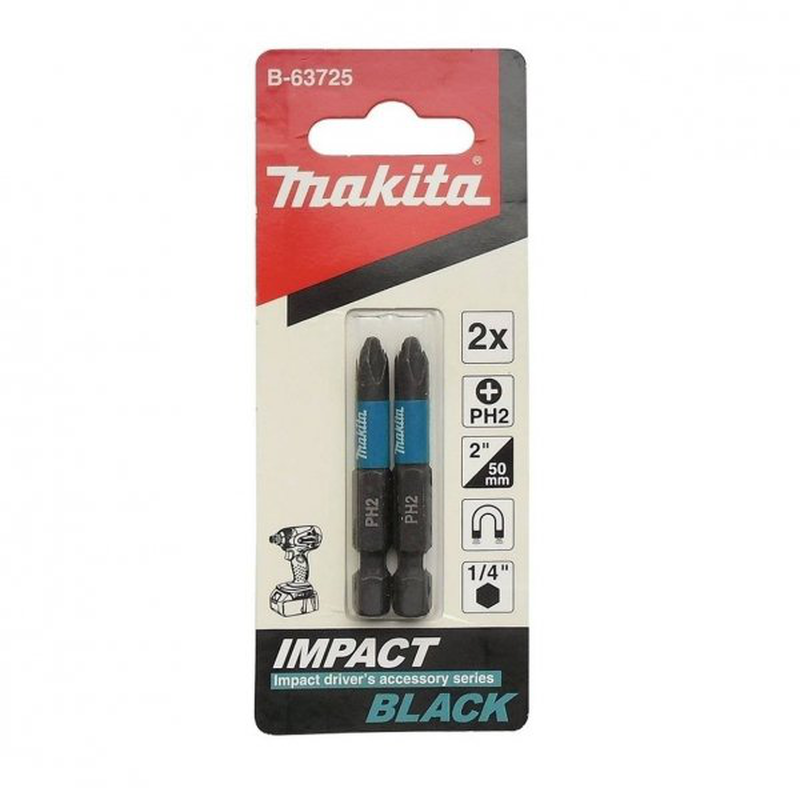 Makita b-63725 impact bit ph2 - 50mm 2pcs, , medium-null