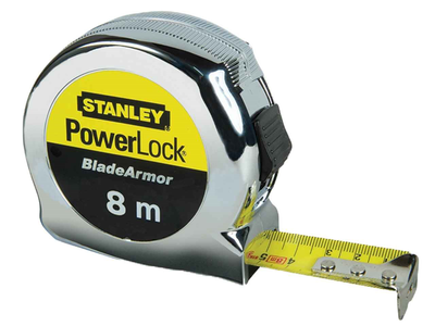 Stanley &mu;&epsilon;&tau;&rho;&eta;&tau;&iota;&kappa;&eta; &tau;&alpha;&iota;&nu;&iota;&alpha; powerlock 8m, Silver, medium