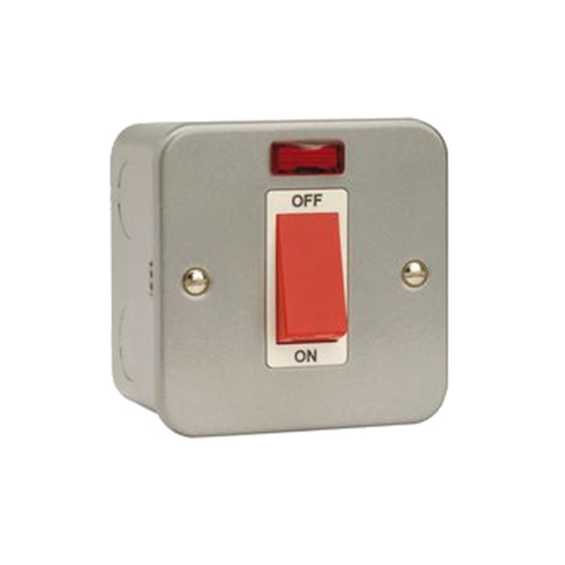Wall switch bipolar 45a with lamp and metallic coating, , medium-null
