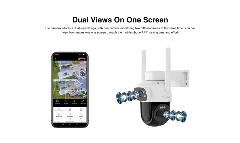 Vstarcam outdoor 2 lens 4G with solar panel ip66 waterproof, , medium-null