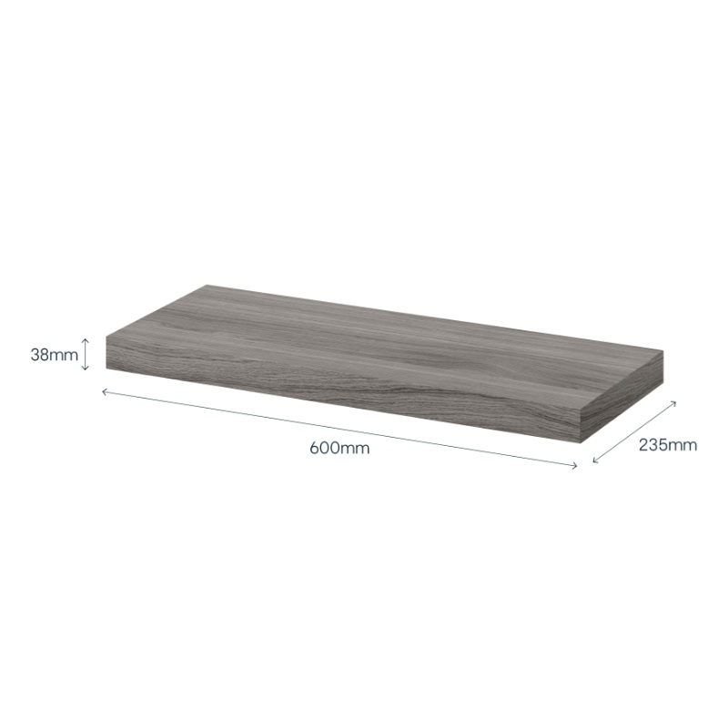Product image: Goodhome cusko thick shelf 60cm - grey oak, , medium-null