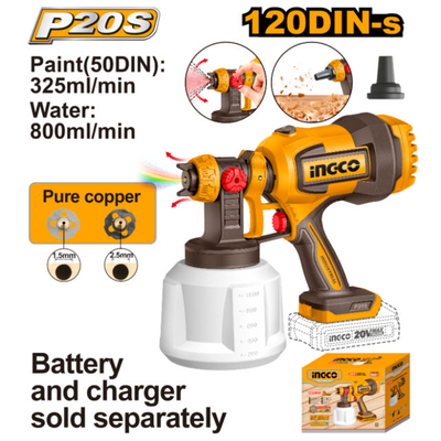 Ingco spray gun 20v 800ml solo, , medium
