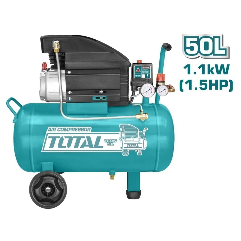 Total μονοφασικό κομπρεσέρ αέρος με ισχυ 2.5hp και αεροφυλάκιο 50lt, , medium-null