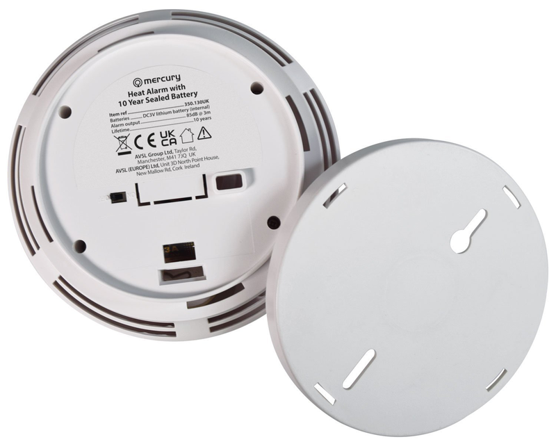Mercury heat alarm with 10 year sealed battery 350.130uk, , medium-null