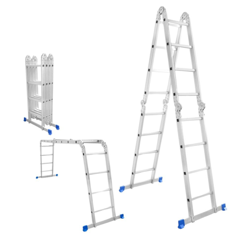 Product image: Wadfow πολυμορφική σκάλα αλουμινίου 4x4 με πολλαπλές θέσεις & μέγιστη αντοχή 150kg wld7h44, , medium-null