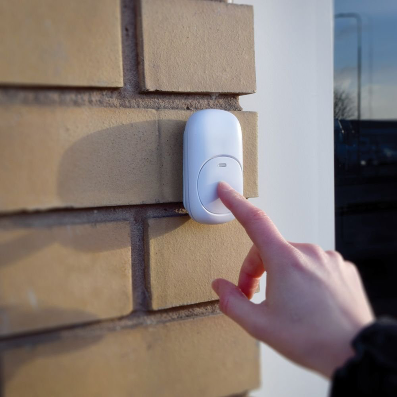 Mercury ασύρματο κουδούνι με φορητό δέκτη 350.310uk - led ειδοποίηση και μοντέρνο σχεδιασμό άσπρο, , medium-null
