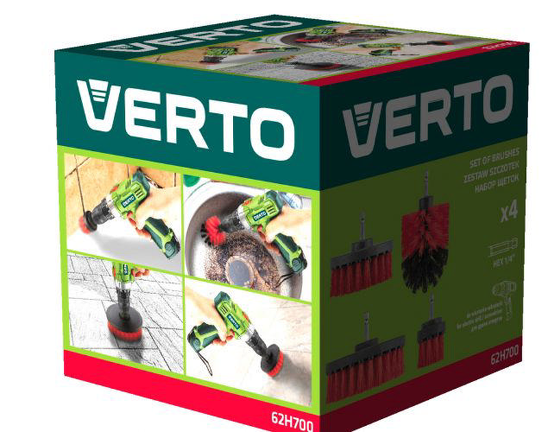 Verto 4pcs set drill brush, , medium-null