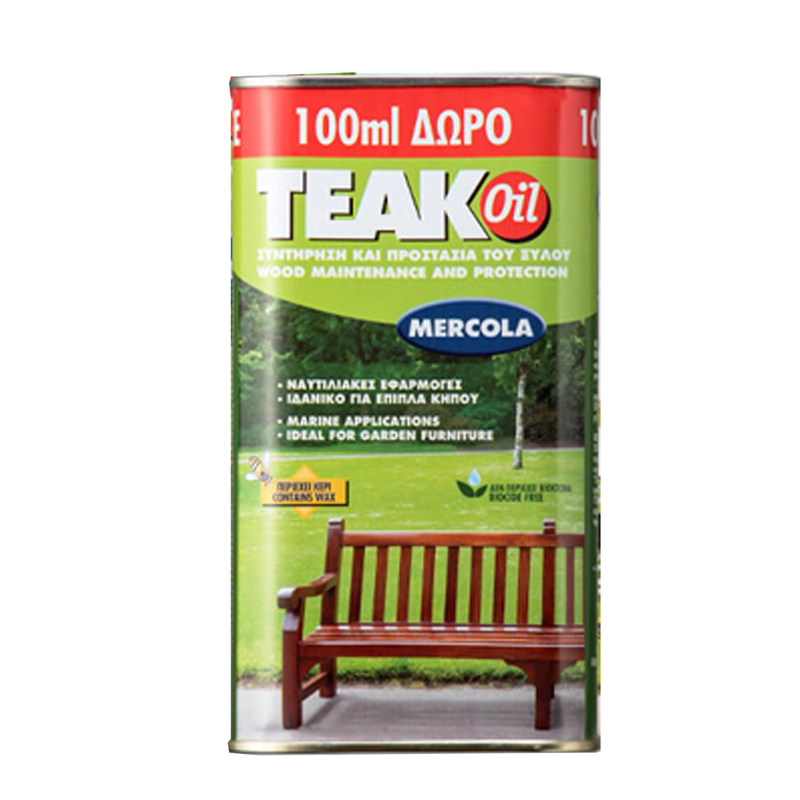Mercola teak oil for maintenance and wood protection 900ml + 100ml gift-null