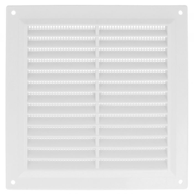 Door ventilatiion grill with net 170x170mm white