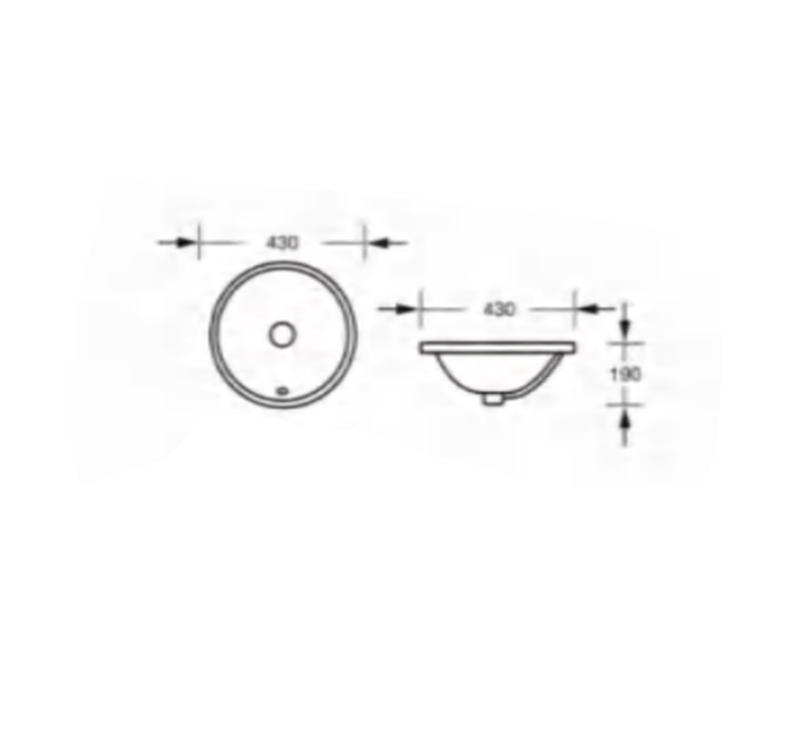 Round under counter basin 430x430x190mm, , medium-null