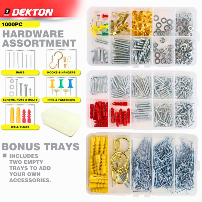 Product image: Dekton ολοκληρωμένο κιτ εργαλείων 1000 τεμαχίων για επαγγελματίες και ερασιτέχνες, , medium-null