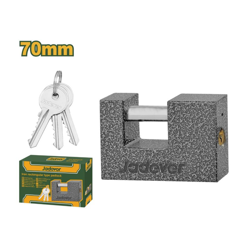 Product image: Jadever λουκέτο ορθογώνιο τύπου 7 cm με 3 κλειδιά, , medium-null