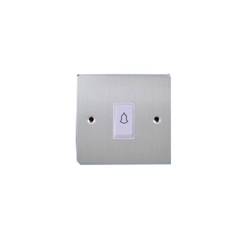 Wall  buzzer switch  silver with a white gang switch, , medium-null