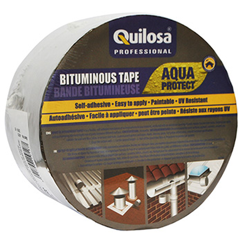 Quilosa aqua protect bituminous tape aluminium 10cmx10m, , medium-null