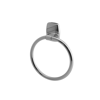 Bath towel hangers round metallic silver oregon