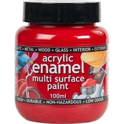 Acrylic enamel bright red (44) 100g polyvine, , medium