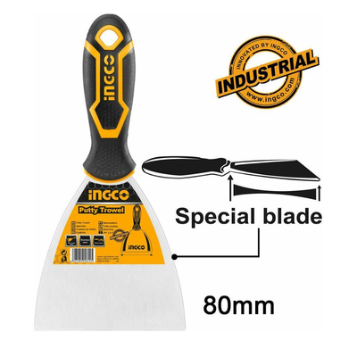 Ingco σπάτουλα putty trowel ingco 80mm, ανοξείδωτη με πλαστική λαβή, , medium