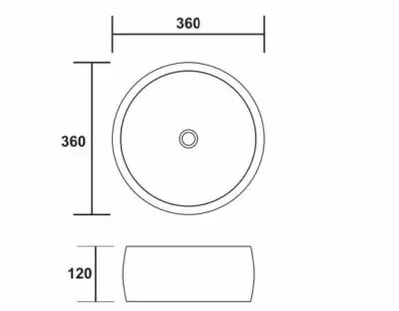 Lula round white/gold art basin ᴓ360x120mm, , medium image number null