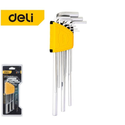 Deli tools σετ κλειδι allen extra long 9τμχ