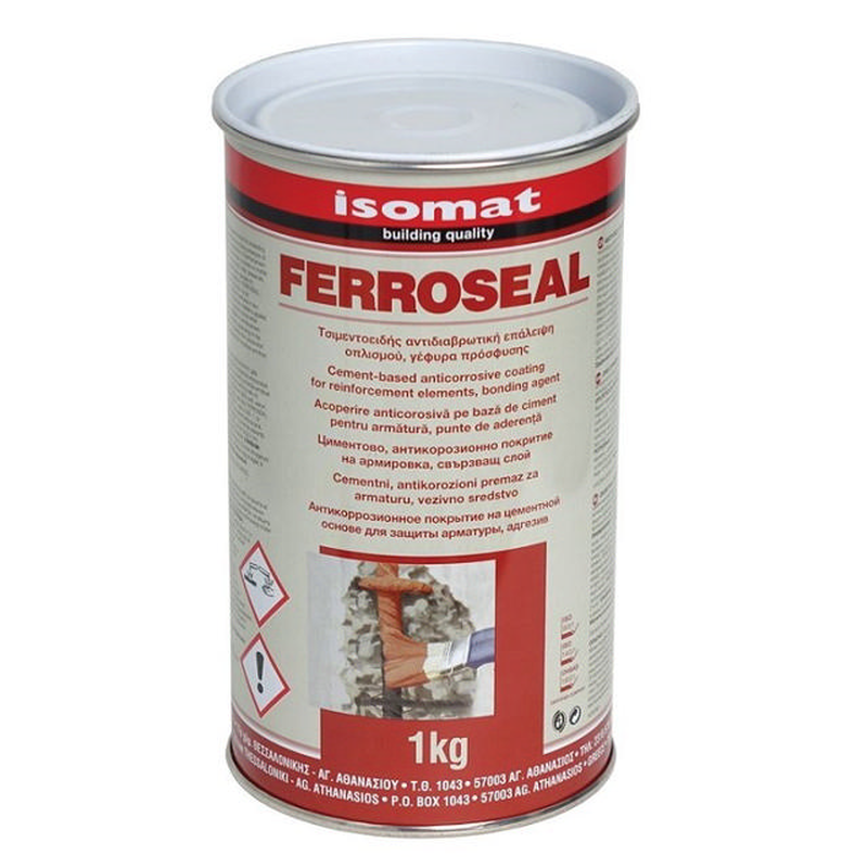 Isomat ferroseal cement mortar anticorrosion reinforcement redbrown 1kg, , medium-null