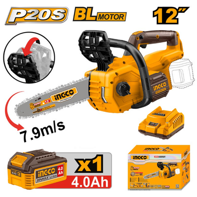 Ingco chainsaw 12" 20v set, , medium