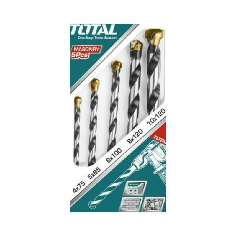 Product image: Total σετ 5 διαμαντοτρύπανα με κυλινδρικό στέλεχος για δομικά υλικά, γυαλί και πλακίδια, , medium-null