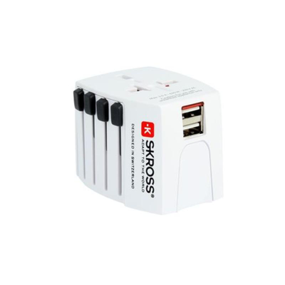 Skross USB travel adapter 2xUSB-a -universal - white, , medium