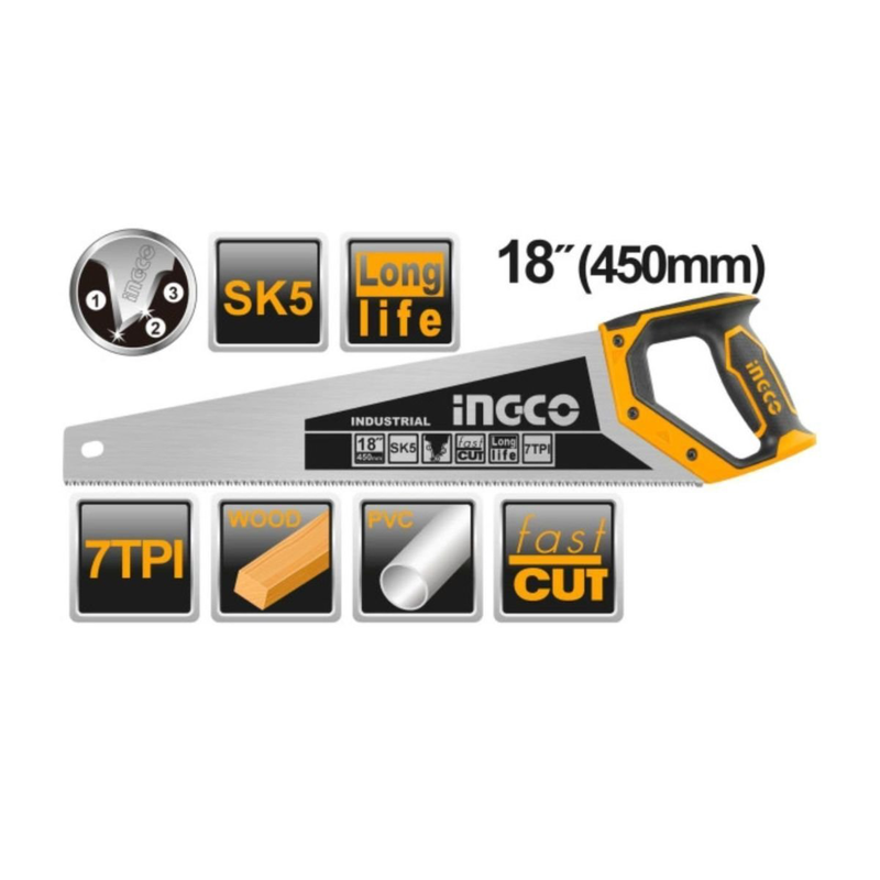 Ingco &sigma;&iota;&gamma;ά&tau;&sigma;&alpha; 45cm sk5 &mu;&epsilon; &tau;&rho;&iota;&pi;&lambda;ά &delta;ό&nu;&tau;&iota;&alpha; & &gamma;&rho;ή&gamma;&omicron;&rho;&eta; &kappa;&omicron;&pi;ή hhas28450, , medium-null