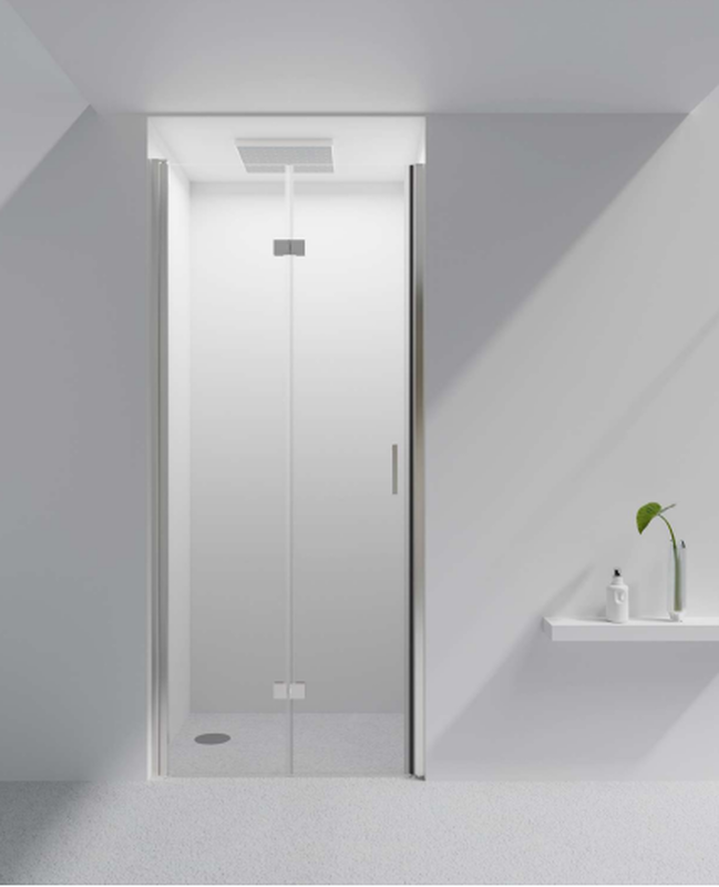 Bi-fold shower cabin clear glass-null