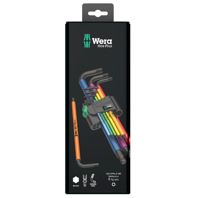 Wera tools l-hex- plus wrench set multicolor 1sb 950/9 metric blacklaser 9 pieces, , medium