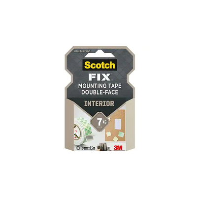 Double-sided scotch tape 19mmx1.5m up to 7kg, , medium