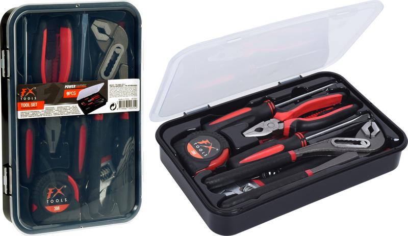 Tool set kit 9pcs in box, , medium-null