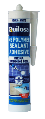 Quilosa ms polymer sealant adhesive swimming pool white 280ml, , medium
