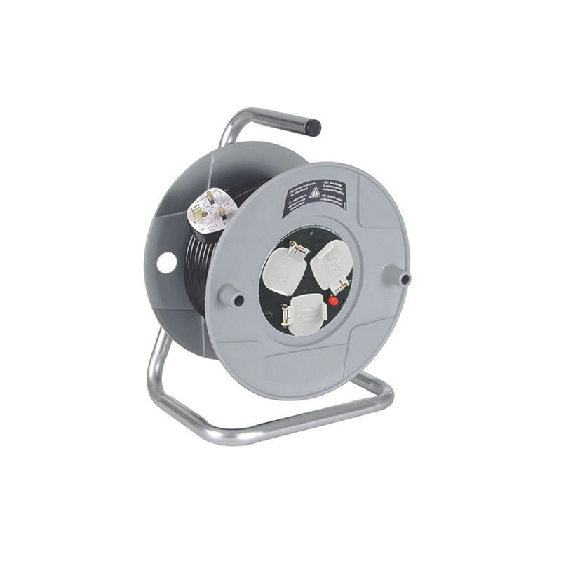 Brennenstuhl standard 3-way socket cable pvc grey reel 3 x 13amp 240v 25μ-null