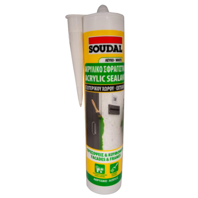 Soudal acrylic sealant external use - white 280ml, , medium