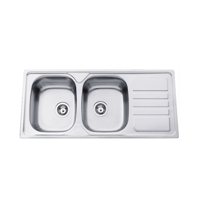 Rodi okio line 116 double sink with overflow outlet and synchone 1160x500mm s/s