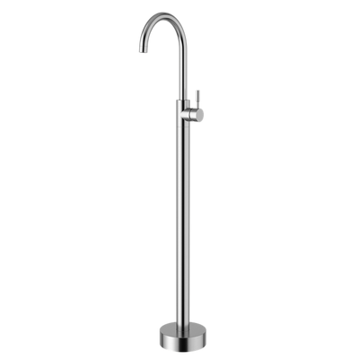 Floor standing brushed steel basin mixer, , medium