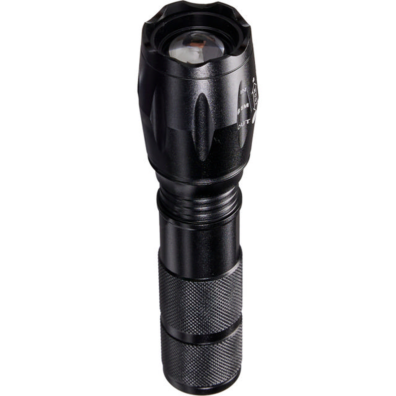 Rechargeable aluminium flashlight with power bank - black, , medium-null
