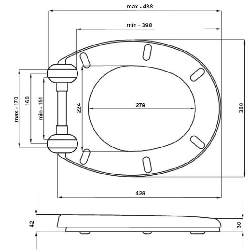 Product image: Techplast kaskada καπακι τουαλετας duroplast με απαλο κλεισιμο – γκρι, , medium-null