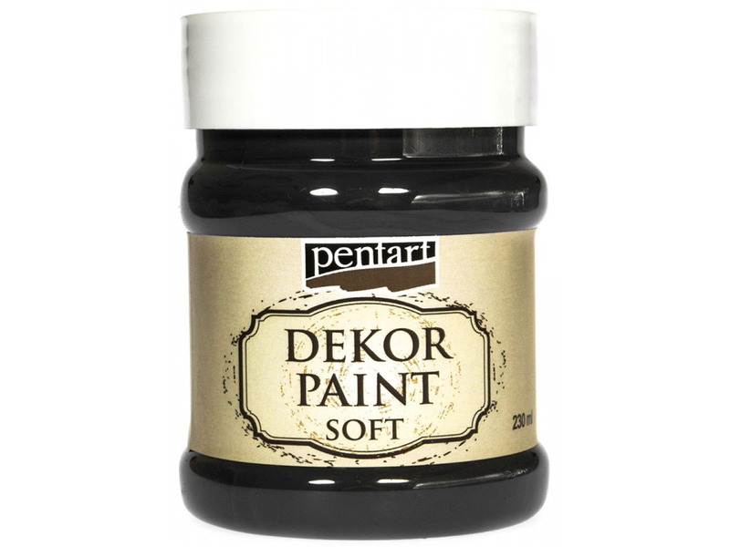 Pentart dekor paint soft 230ml black, , medium image number null