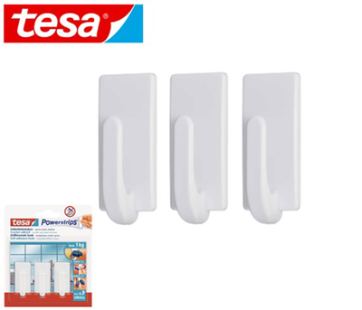 Tesa  classic hooks 3pcs - white, , medium